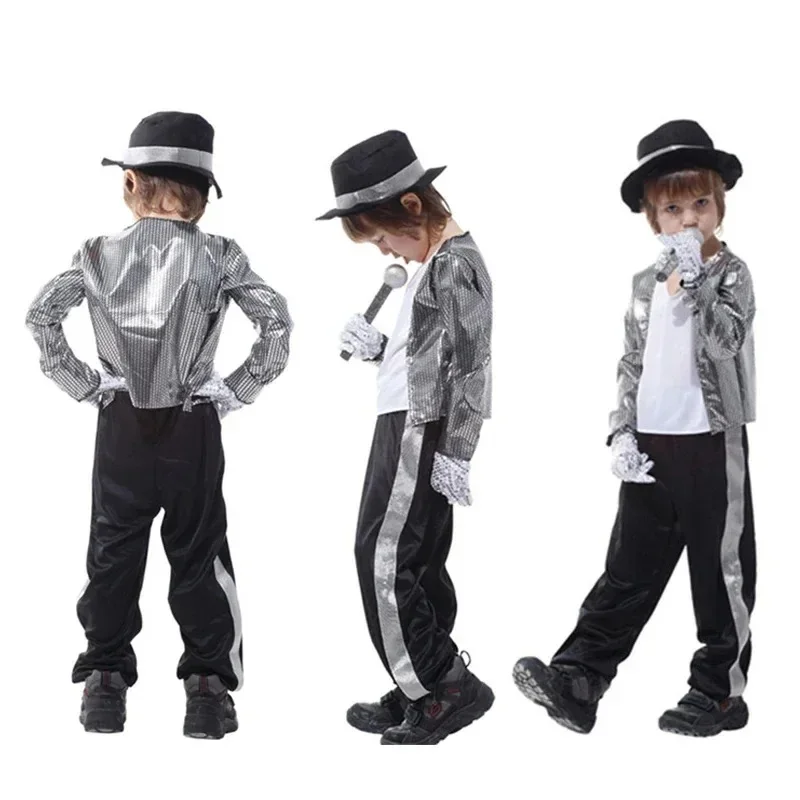 (#^.^#) 2026 New MJ Michael Jackson Coat Billie Jean Party Cosplay Superstar Singer Jacket Glove ren Dance Sets Costu →_→LOOK ME view 2