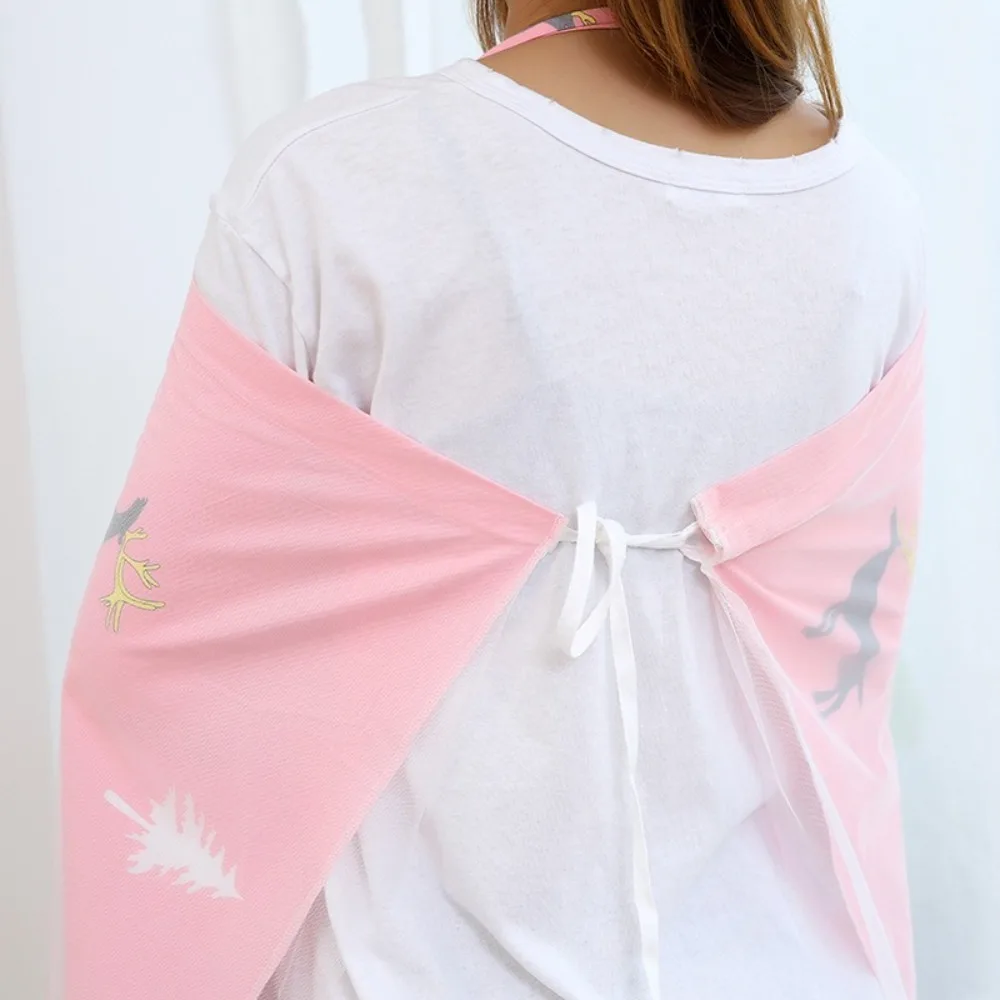 طباعة غطاء الرضاعة الطبيعية طبقة مزدوجة شبكة غطاء التمريض في الهواء الطلق الكرتون التمريض المئزر الطفل عربة بطانية