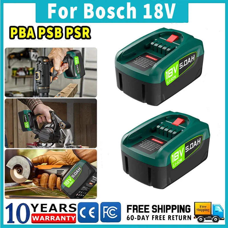 For Bosch PBA Battery 18V 3.5/5.0Ah Replacement Battery For Bosch Home & Garden PBA PSB PSR 18V Battery Tools AL1880CV AL18815CV