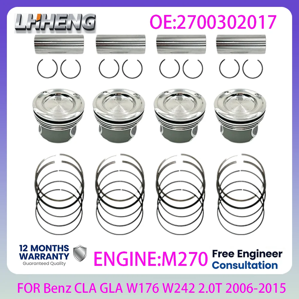 

M270 Engine New Piston With Rings For Mercedes Benz A-Class B-Class CLA GLA W176 W242 2.0T 2.0 L T L4 GAS 2012-2020 2700302017