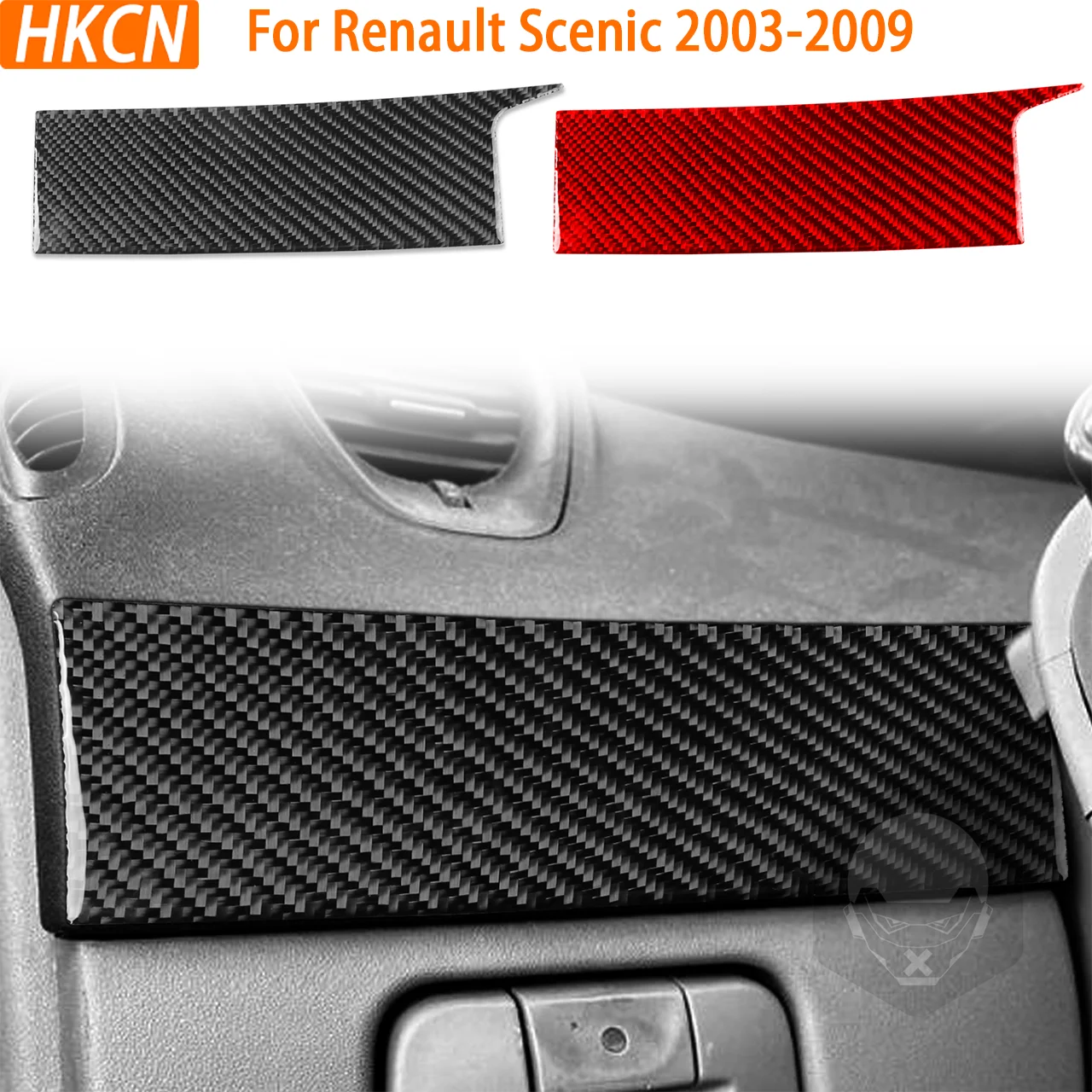 For Renault Scenic 2003-2009 Carbon Fiber Car Interior Accessories Steering Wheel Left Side Panel Cover Decorative Stickers