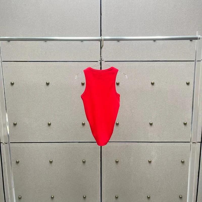 Femmes t-shirts nouveau torsadé fleur noué haut sans manches pour l'été 2025 élastique mince pur coton femmes gilet corset haut court