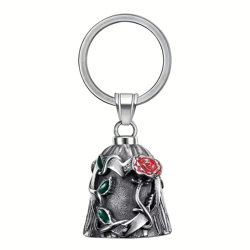 Fashion Rose Bell Key Chain Men's Punk Motorcycle Riding Rock Fortune Exorcism Pendant