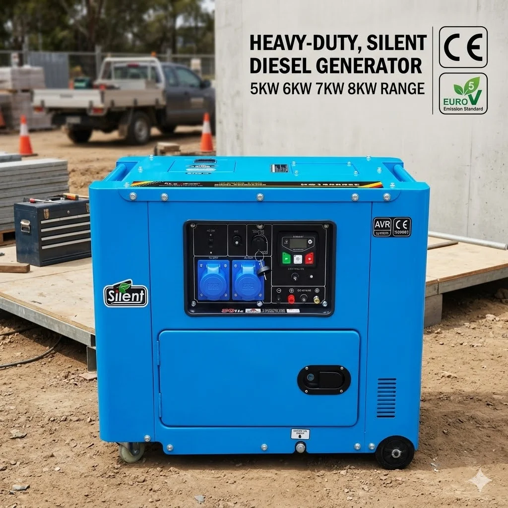 

7KW 8KW 10KW 220V Silent Air Cooled Diesel Generator With Digital Panel For Home
