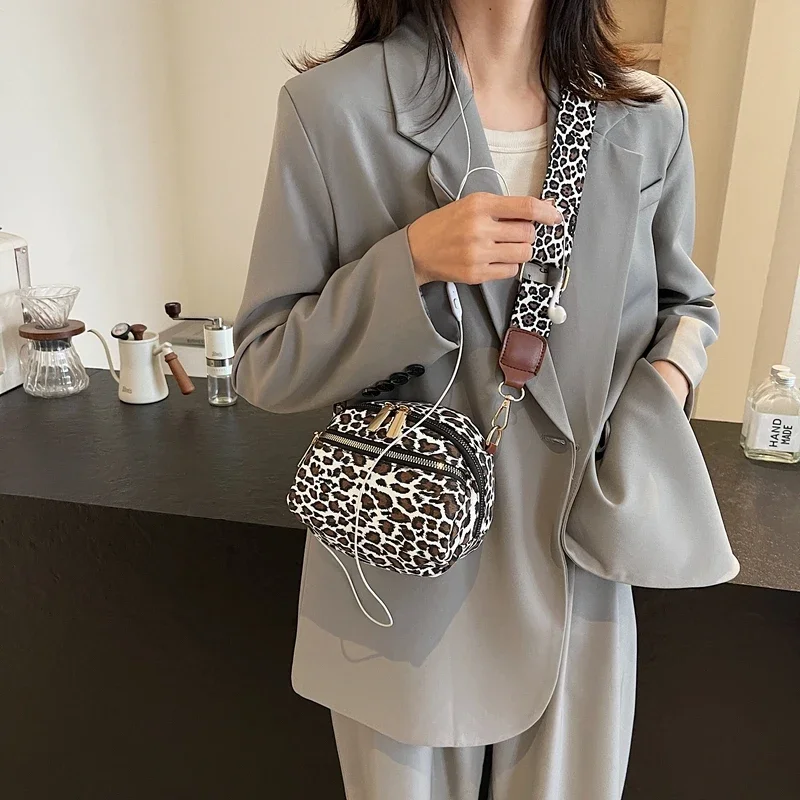 LEFTSIDE Cloth Leopard Cross Body Bags Lady Shoulder Bag for Women 2024 Fashion Trend Mini Crossbody Bag Handbags and Purses image 3