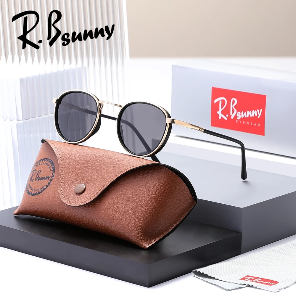 RBsunny ريترو إطار دائري الاستقطاب النظارات الشمسية الكلاسيكية الرجال النساء UV400 نظارات الذكور شعبية المضادة للوهج السفر القيادة نظارات