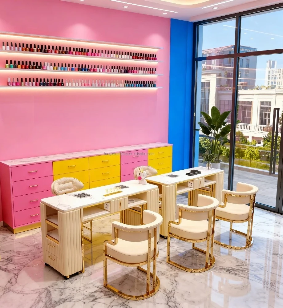 Luxury Modern Black Nail Furni - Interior Design Nail Salon 评论和价格