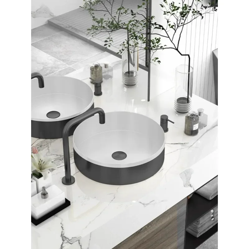 Color black and white stainless steel table basin wash basin sink table