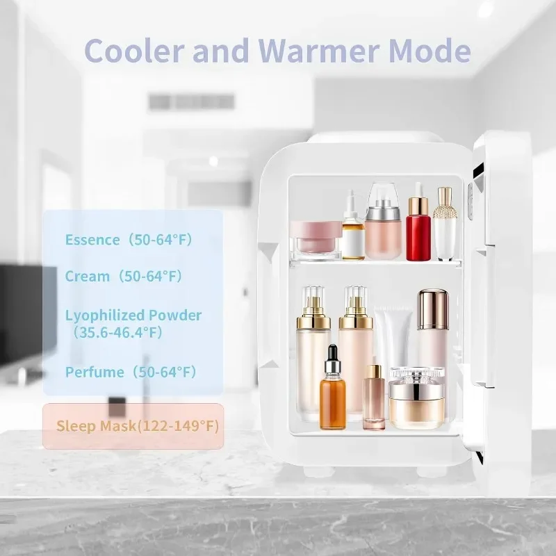 Mini Skincare Fridge Cans Cooler  Portable Small Refrigerator for Bedroom Vanity Office Car Portable Appliances