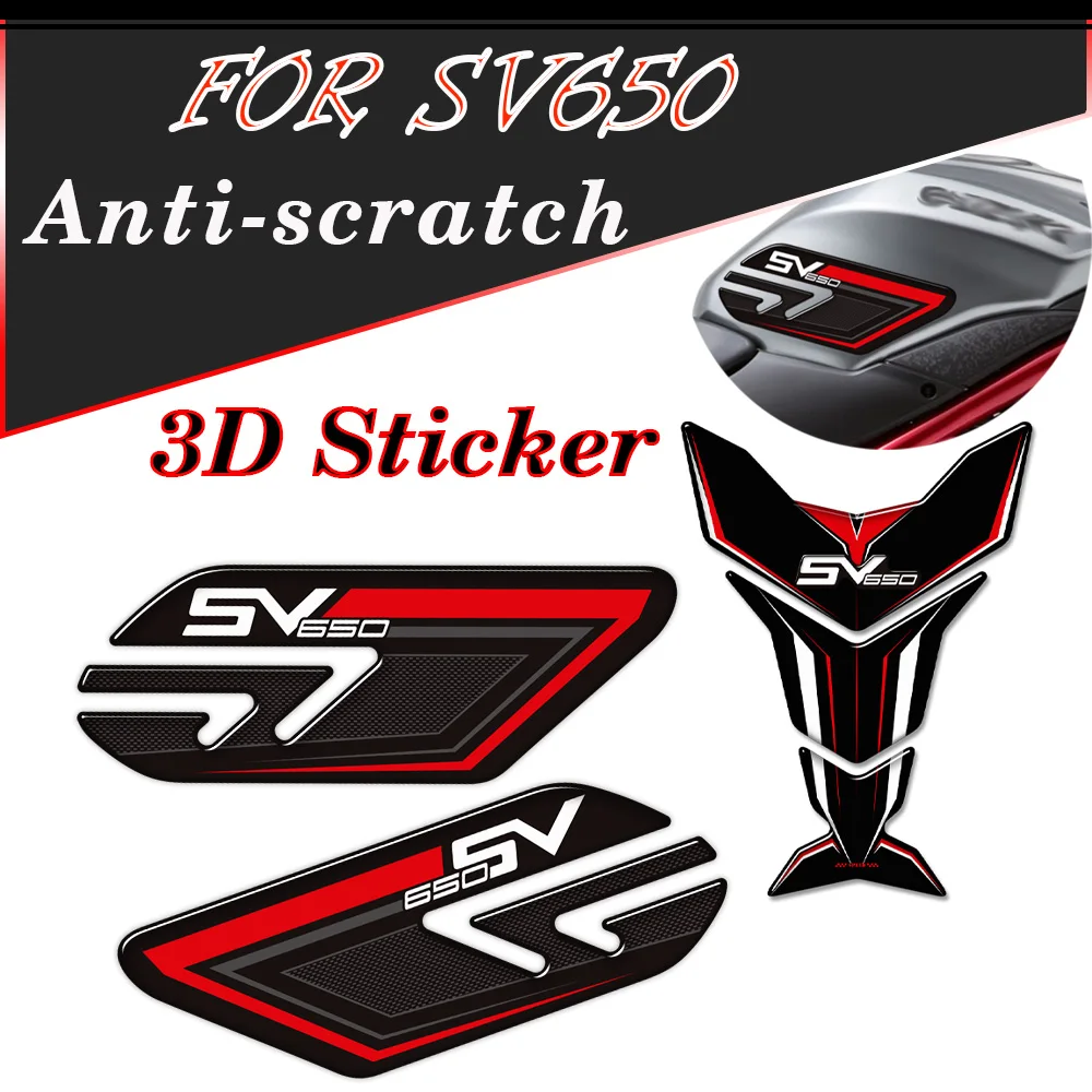 For Suzuki SV650 SV650X SV 650 S X Motorcycle Tank Pad Gas Fuel Oil Kit Knee 3D Stickers scratch resistant decorative Protection
