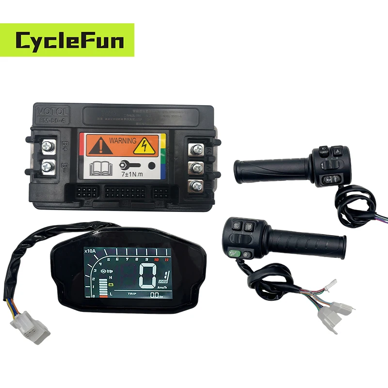 

Votol EM50-4 48v-72v 80A FOC BLDC Controller with DKD Display and Throttle for QS90 1000w 1500w PMSM Hub Motor Electric Scooter