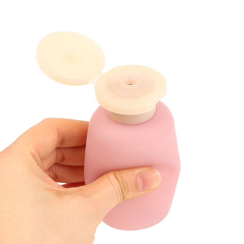 Garrafa de apertar vazia substituível de cor sólida 100ml com tampa flip garrafa de plástico recarregável para loção de viagem shampoo condicionador