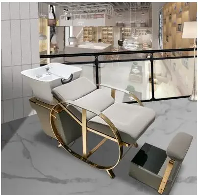 Barber shop flushing bed hairdressing shampoo bed hair salon shampoo bed semi-lying