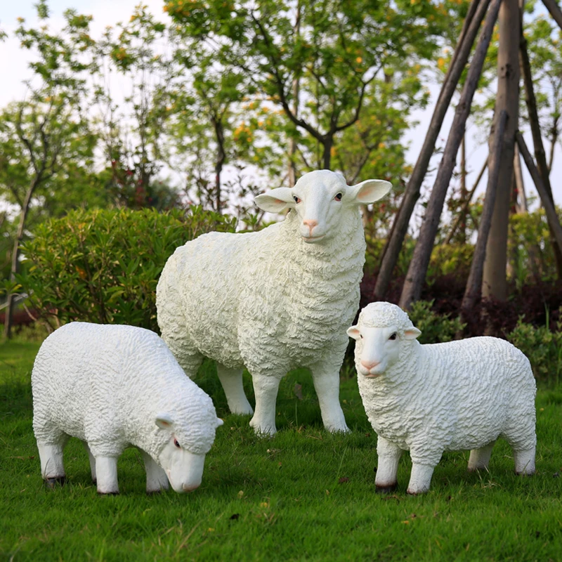 

Farmhouse Courtyard Decoration Garden Sculpture Animal School Simulation Sheep Model Ornaments Goat Crafts