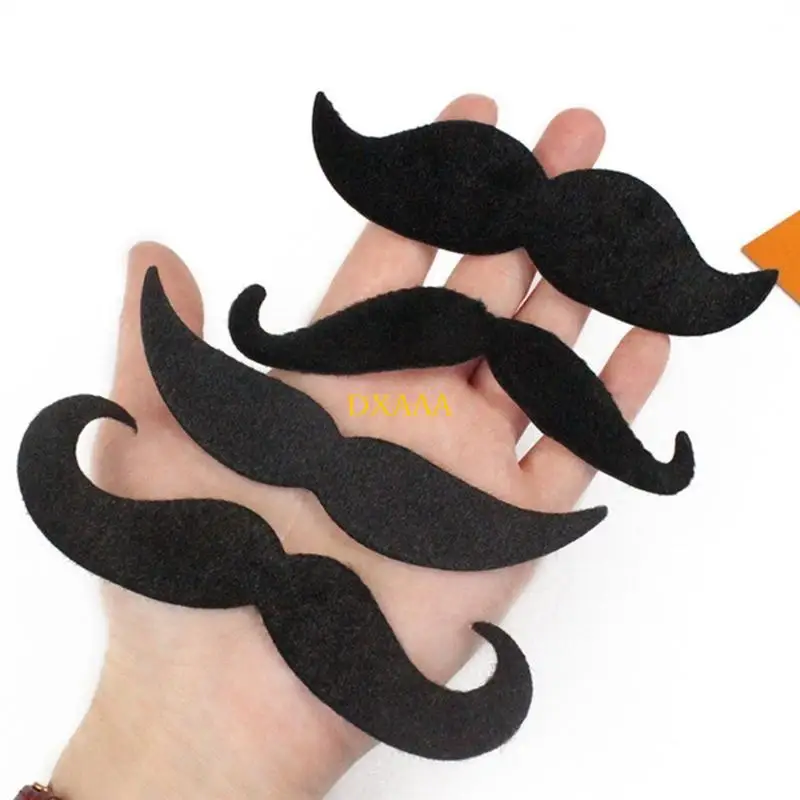 DXAA 4PCS Bigotes falsos Bigotes Halloween Mascarada para niños Aldult, barba bigote ceja artificial para accesorios