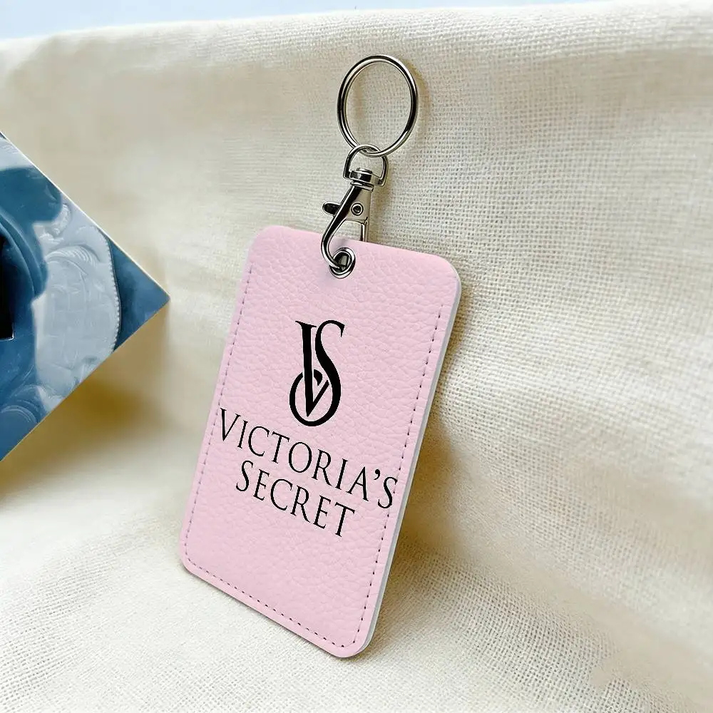 V-Victoria-Logo-S-Secret Rechteckiger Schlüsselanhänger-Kartenhalter, Ausweis-Kreditkartenhalter, Studentenausweishalter, Buskartenhülle – Detail 7