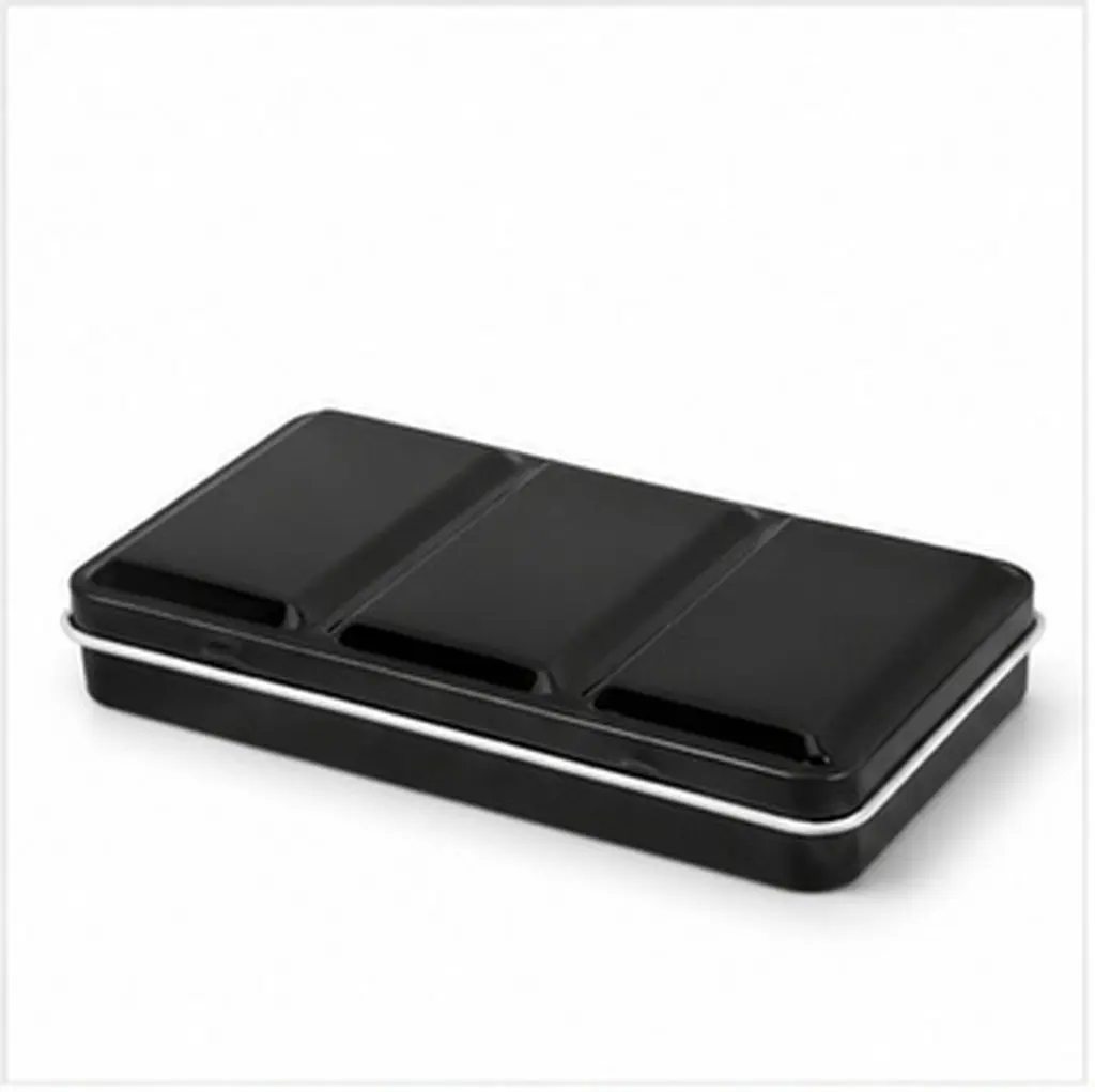 Empty Watercolor Palette Tin Black Iron Finish Portable Solid Watercolor Pans Case Travel Paint Box Half Pans Storage Metal