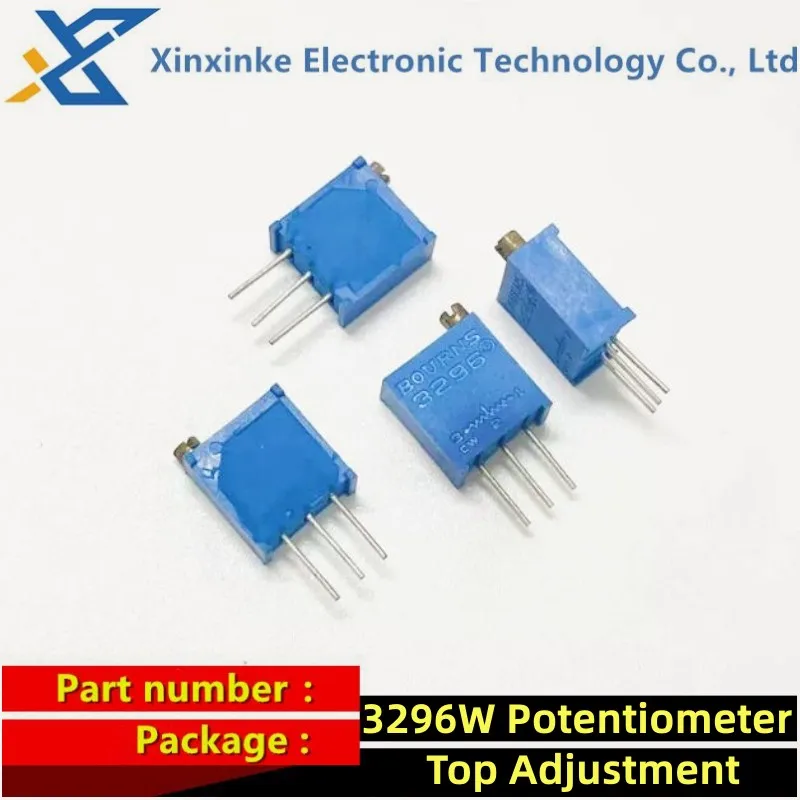 10PCS 3296W 1M 50 100 200 500 ohm 103 100R 3296 1K 2K 5K 10K 20K 50K 100K 200K 500K Trimpot Trimmer Potentiometer Top Adjustment