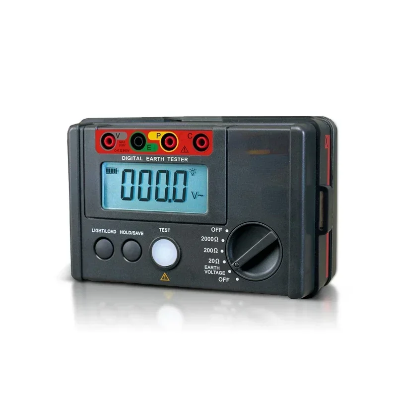 Hot SalesGrounding Resistance Tester Digital Only Low Voltage Display Data Storage Over Range Display LCD Backlight