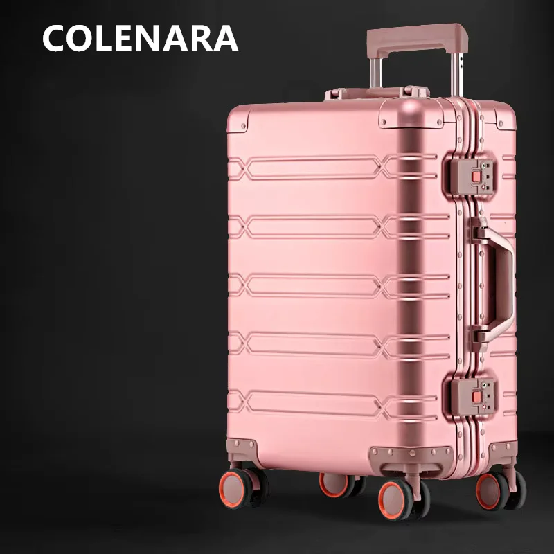 

COLENARA 20"24"29 Inch Rolling Luggage Aluminum Alloy Frame Super Thick Trolley Case Business Password Waterproof Suitcase