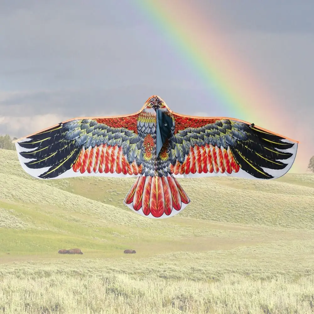 Cometa de águila para deportes al aire libre, 1,1 m, con línea de cometa de 30 metros, pipas de pájaro volador de águila grande, regalo para niños, viajes familiares, juguete DIY para jardín