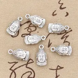20pcs Charms Buddha Head 16x8mm Antique Bronze Silver Color Pendants Making DIY Handmade Tibetan Bronze Silver Color Jewelry