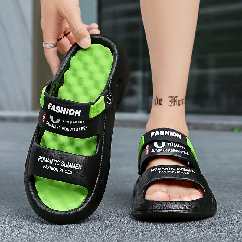 Sommer Herren Massage-Hausschuhe Outdoor-Sandalen Strand Komfortable Slides Indoor Freizeitschuhe EVA Clogs Herren-Sandalen Große Größen 47 48 – Detail 9