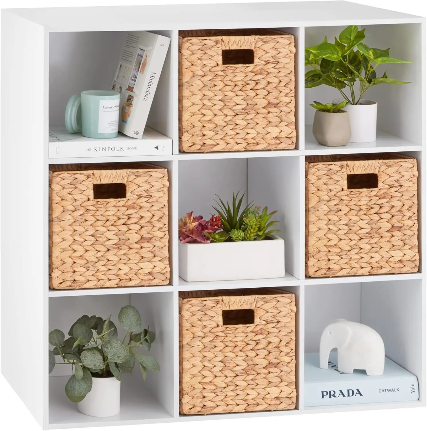 

9-Cube Storage Organizer, 11in Shelf Opening, Bookcase, Display Shelf, Customizable w/ 3 Removable Back Panels - White