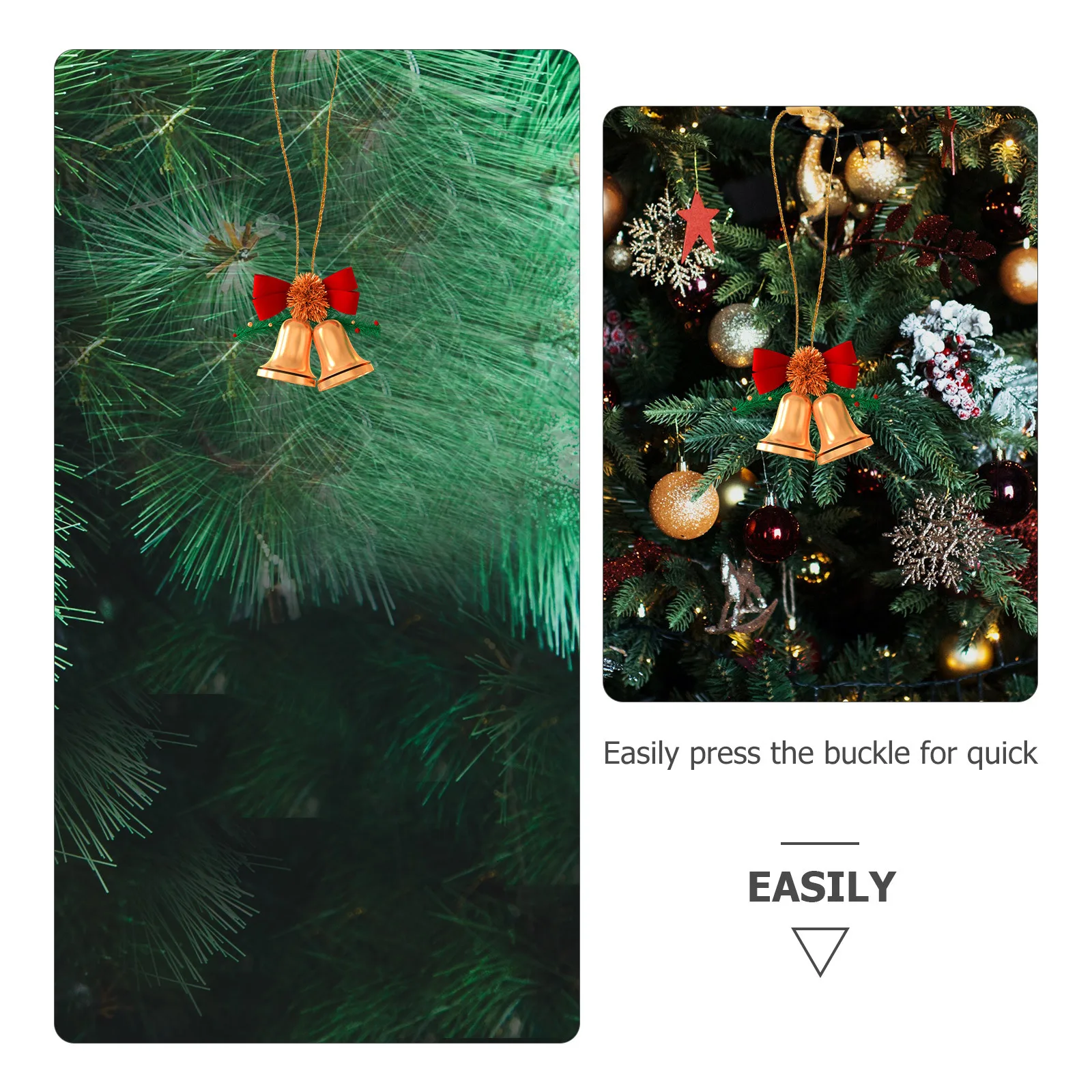 

200Pcs Christmas Ball Hangers Polyester Snap Locking Rope Quick Hanging Tags Xmas Tree Ornament Fasteners Christmas Ball Hangers