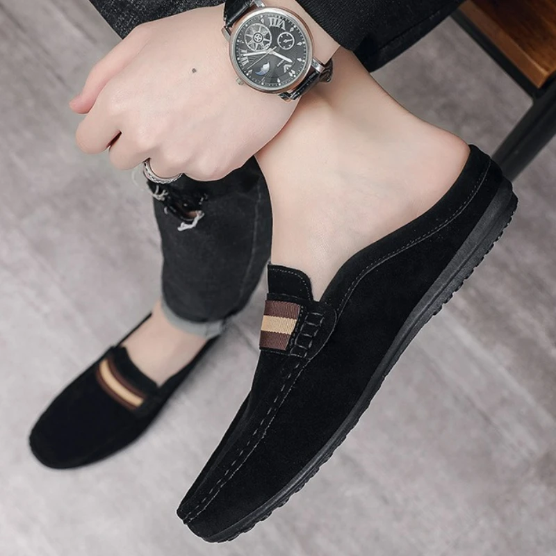 Fashion Men's Half Support Slippers Lightweight Casual Summer Outdoor Loafers Comfortable No Slip Soft Sole Flats Shoes