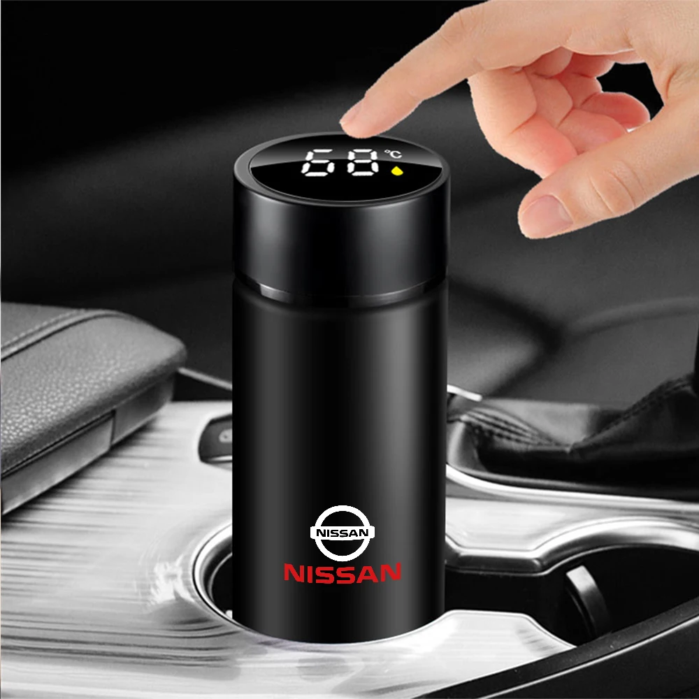 1pc Thermos Bottle Smart Cup With Temperature Display 304 Stainless Steel Vacuum Insulated Intelligent Cup For Nissan Nismo GTR
