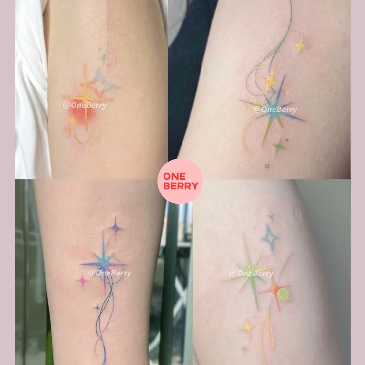 

Colorful Meteor Waterproof Tattoo Stickers Temporary Tattoo Tatouage Temporaire