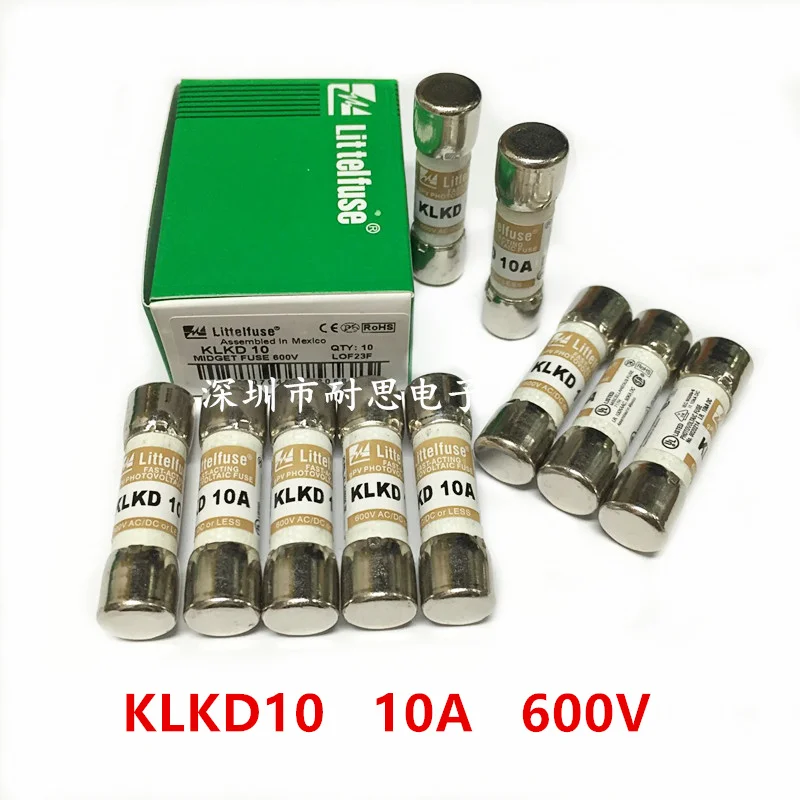 Free Shipping 10Pcs/lot New original United States Littelfuse KLKD10 fuse KLKD 10 10*38MM Fast fuse KLKD 10A 600V Ceramic fuse