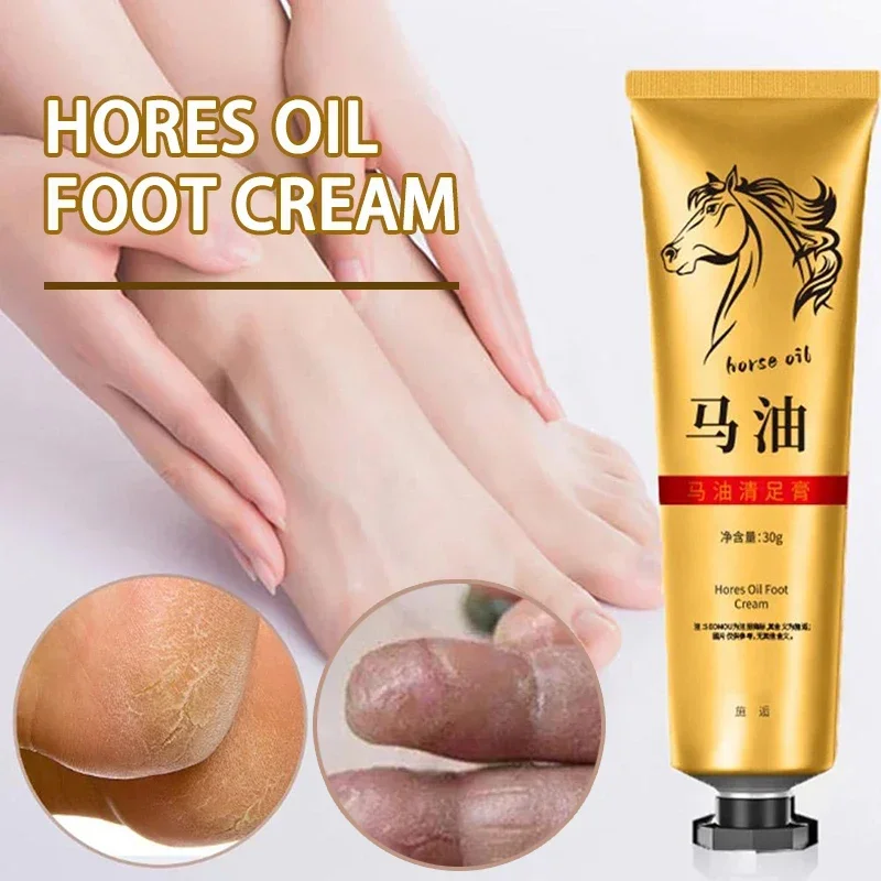 Horse Oil Anti Crack Foot Cream Heel Cracked Repair Moisturizing Removal Dead Skin Peel Callus Anti-Drying Hand Feet Skin Care