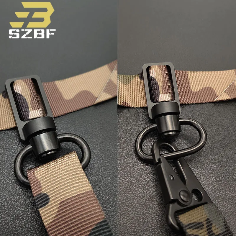 Tactical 1 Inch Convert Between 2 To 1 Point Triglide Sling Adapter  With QD Swing Mount Swivels Airsoft Hunting  Accessories