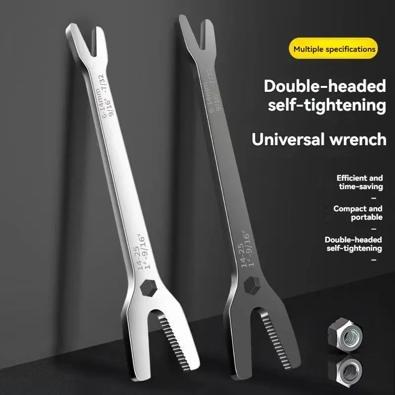 New 6-25mm Nuts Universal Self-tightening Wrench Double-head Universal Open-end Wrench Small Portable Manual Household Tools