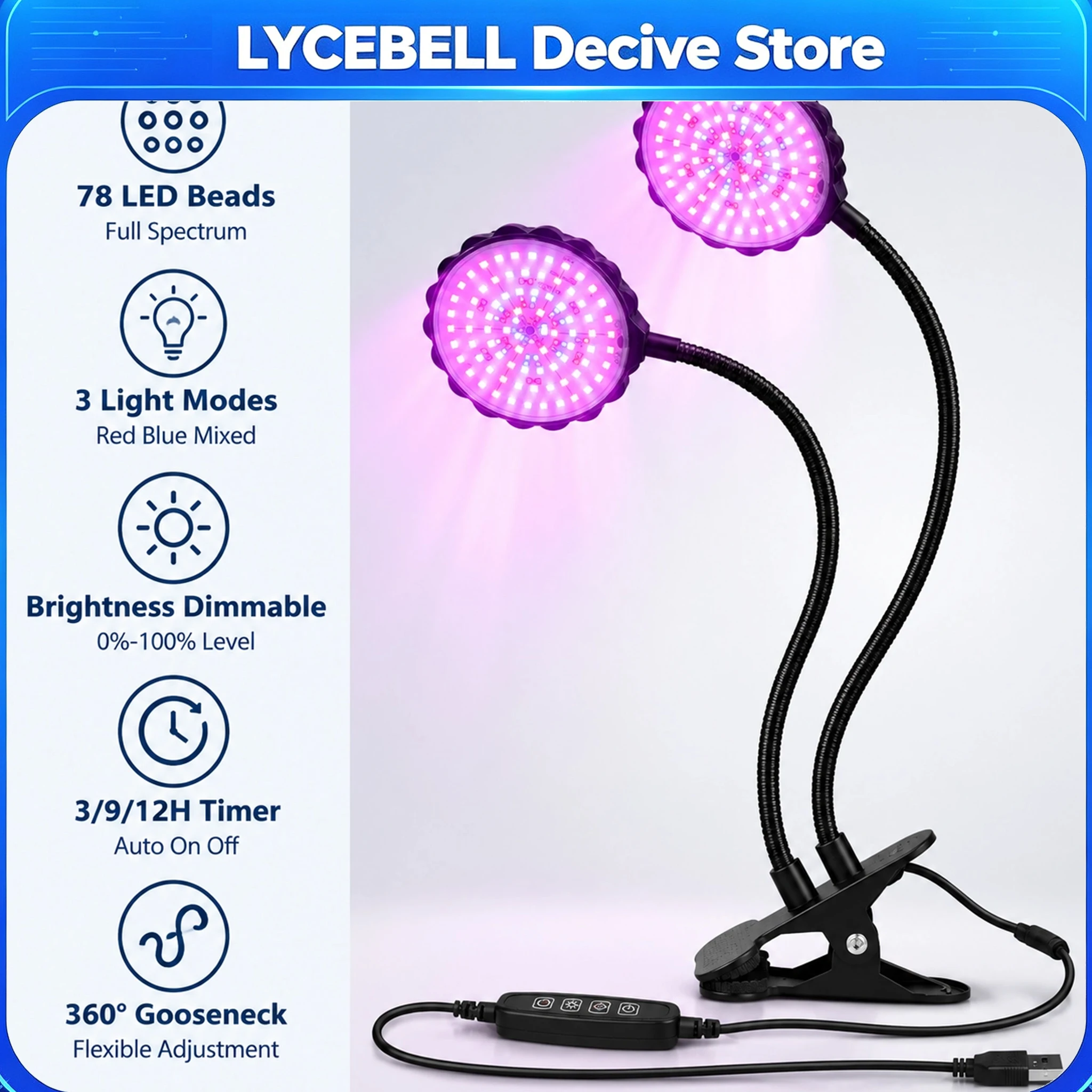 dual-head-plant-grow-light-0-100-dimming-4-8-12h-timer-360°-rotating-clip-on-lamp-3-light-modes-for-indoor-plants-seedling