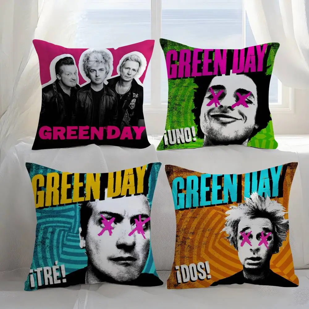 

G-Green Day S-Saviors Pillow Case Sofa Short Plush Double-sided HD Printing Room Home Office Gift Cushion Cover