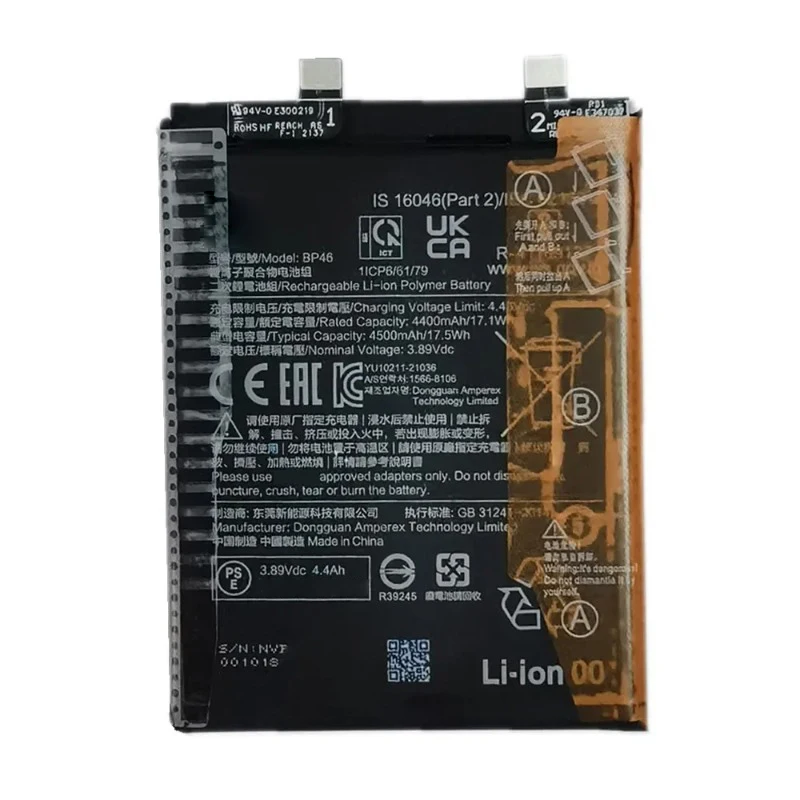 Batería de reemplazo de alta calidad de 4500mAh BP46 para Xiaomi Mi 12 / Mi 12X, envío rápido 2
