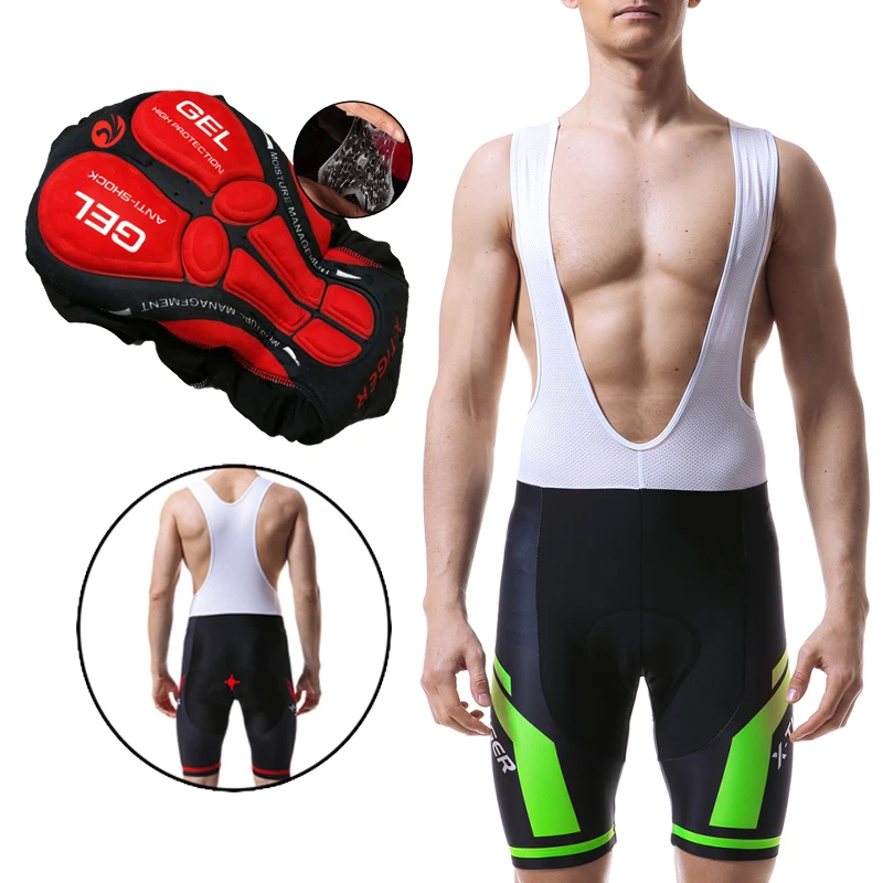 X-TIGER Pro Cycling Bib Shorts Mountain Bike Shorts Summer ShockProof 5D GEL Pad Cushion MTB Bicycle Bib Tights Triathlon