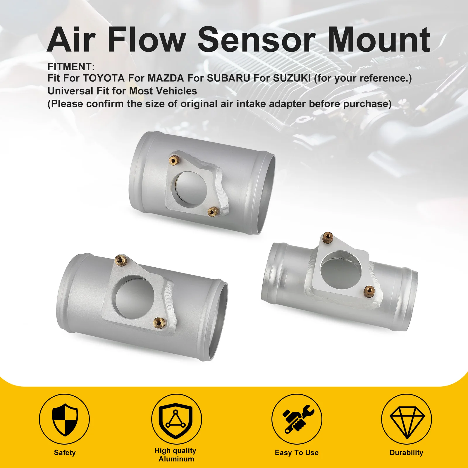 EPAA02G10K63 2 "/2,5"/3" датчик массового расхода воздуха MAF, адаптер для крепления трубы, фланцевая основа для Nissan, Honda, Ford