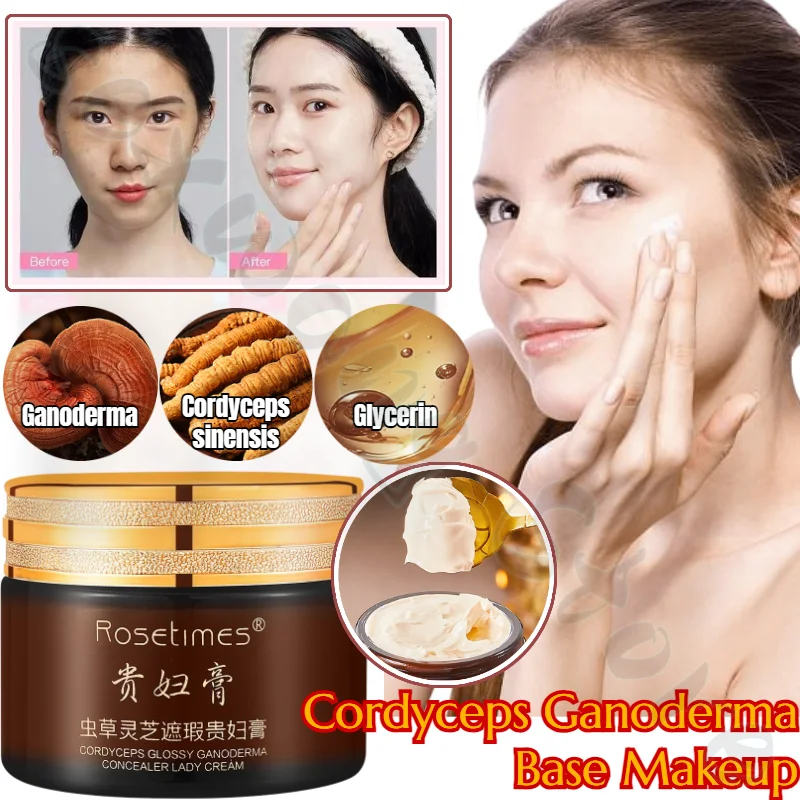 

Cordyceps Ganoderma Plant Extract Concealer Cream Brightens Skin, Moisturizes Concealer, Whitens Lazy Makeup 50g