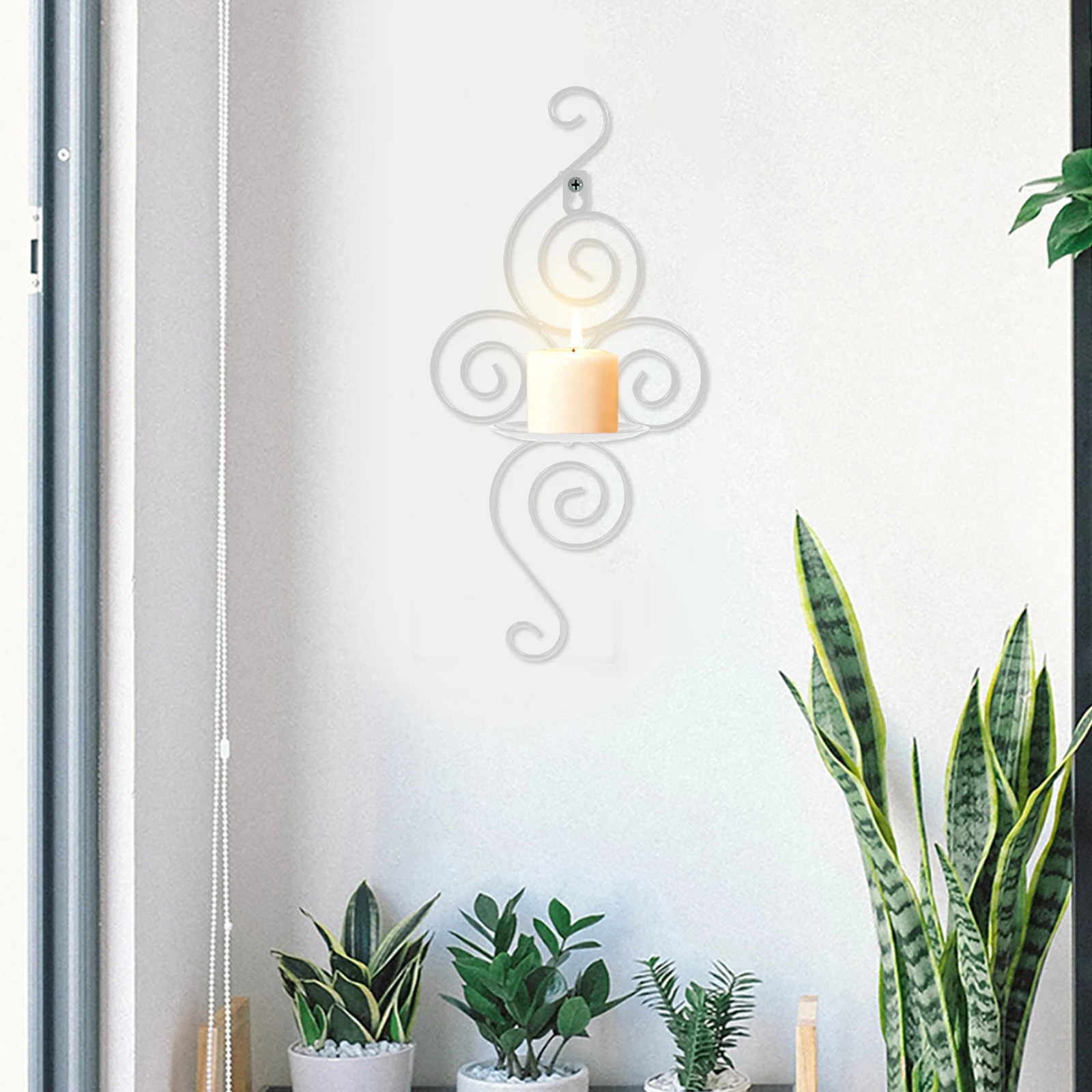 

2Pcs Wall C Holders Metal St Shelves Wall Hanging C Holder White European Style Home Decor Romantic House Party