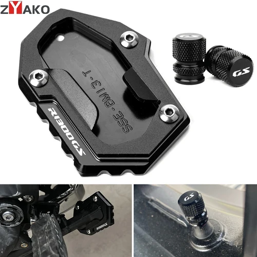 Para BMW R1300GS R 1300 GS ADV R 1300GS 2024 2025 CNC soporte de motocicleta almohadilla pie soporte lateral placa de extensión tapas de válvula de neumático