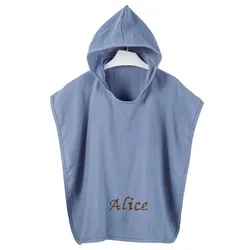 Personalized Name Customed Baby Kids Hooded Cape Sleeveless Poncho Outwear Beach Swimwear Coverup Bath Robe Towel Wrap Childrenn