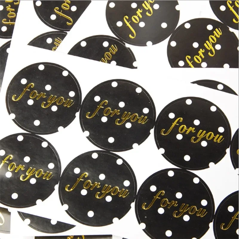 100pcs/lot High Quality For You Round black Labels Circle PVC Scrapbooking Labels Seal Sticker DIY Self-Adhesive Gift Sticker