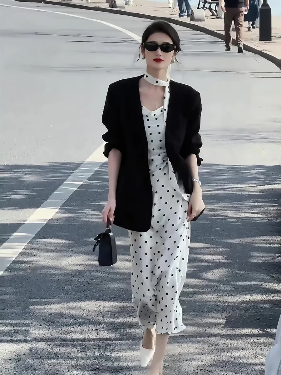 Veelzijdige lichtgewicht luxe losse dames lente 2025, nieuw pak Dr tweedelige set Faionable Design All-Match Sle