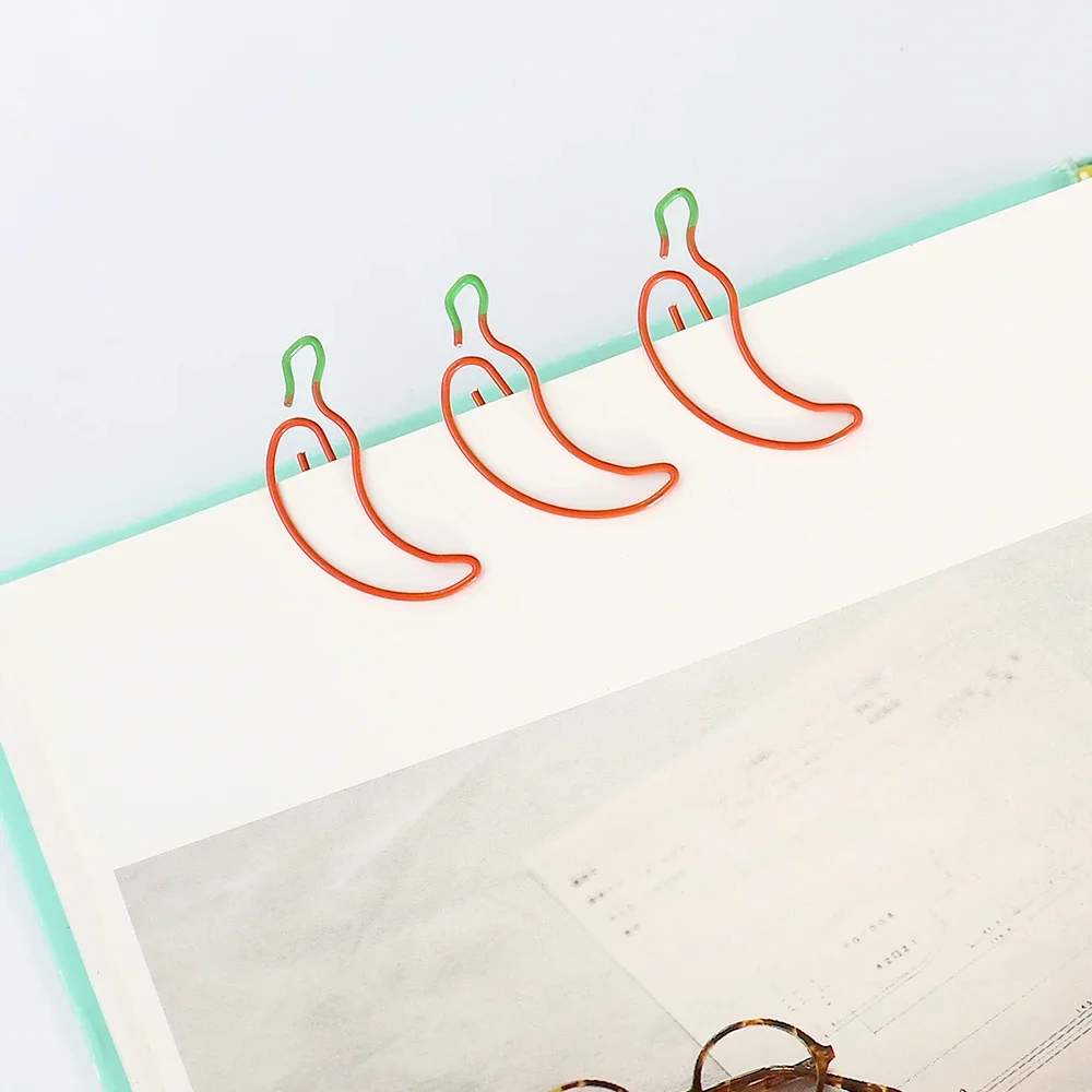 30 قطعة Kawaii المعادن الفلفل الحار ورقة كليب الزخرفية المرجعية الموثق سجل القصاصات ورقة كليب مدرسة مكتب طالب لوازم مكتبية