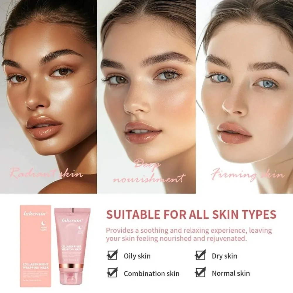 

Moisturizing Wrapping Peel Off Facial Mask Brightening with Brush Hydrolyzed Collagen Mask Smooth Face Reduces Sagging