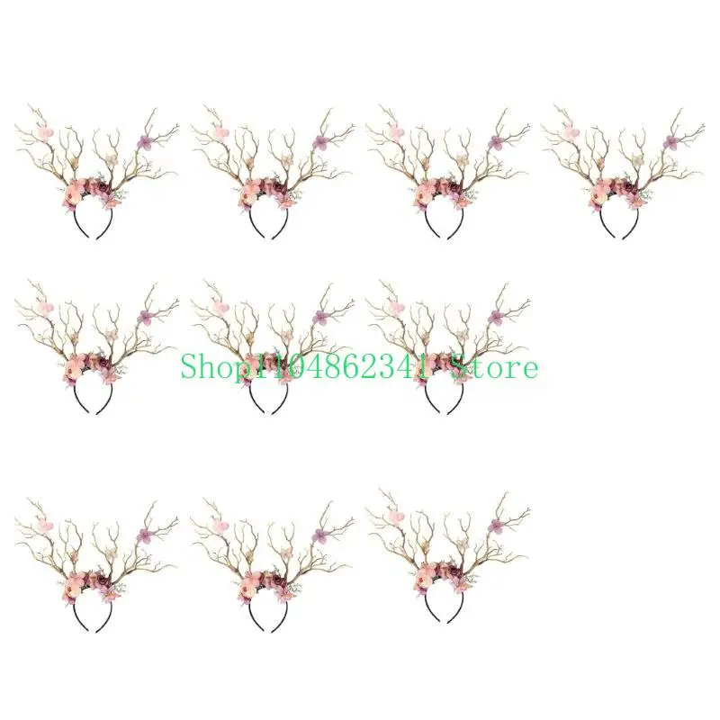 

652F 10Pcs Lovely Flower and Horn Themed Head Accessory for Adult Women and Children